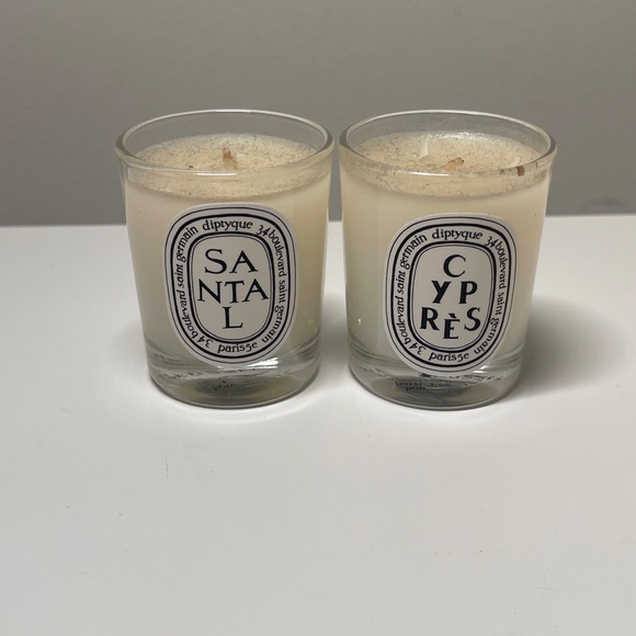 Set of 2 NEW Diptyque mini candle 35g each Santal Cypres scented candle home - Picture 1 of 9